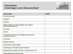 Checkliste Hausverkauf Unterlagen - SB Immobilien